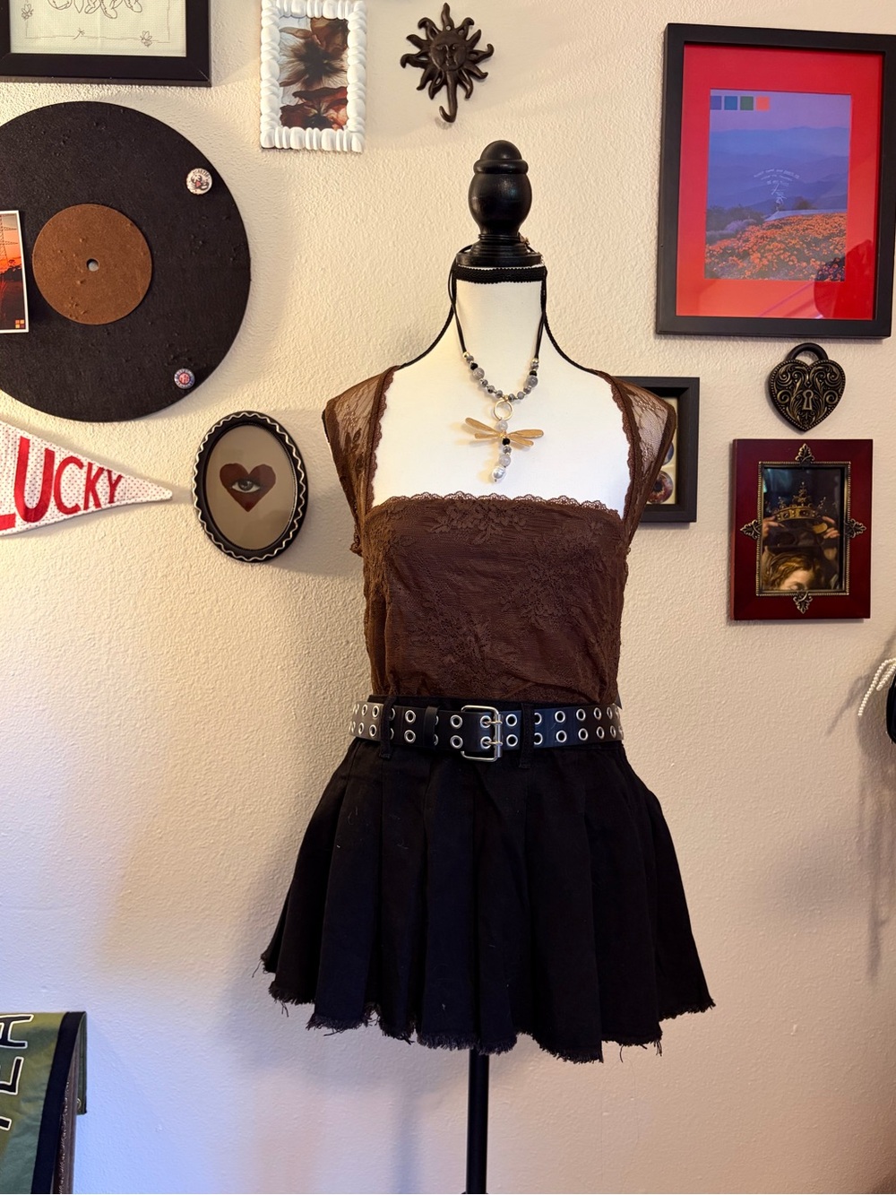 Abercrombie and Fitch Brown Lace Back Tank Top